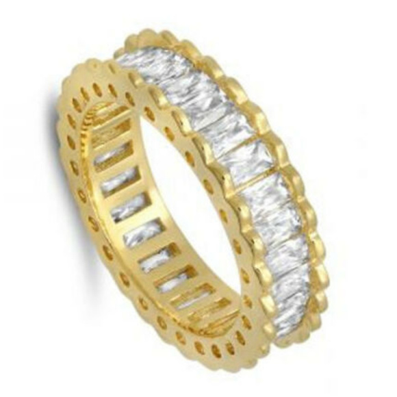 NWT ring baguette CZ stone white or yellow - Picture 6 of 8